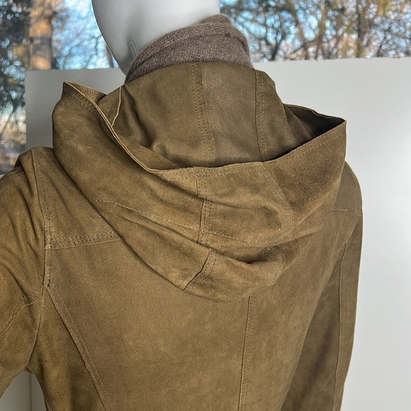 Roncarati Sz 40 Italian Suede Angora Front Button Trench Jacket - Picture 5 of 16